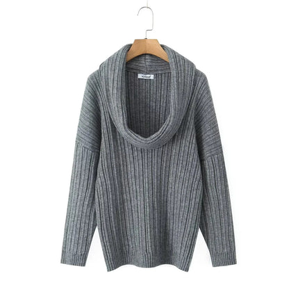Pull femme avec col roulé large et design côtelé structuré Chic und Stil