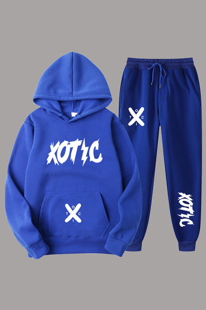 Women's sporty hoodie and jogger pants set with modern inscription Chic and Style