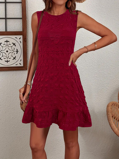 Robe d'été sans manches pour femmes avec détails volantés Chic und Stil
