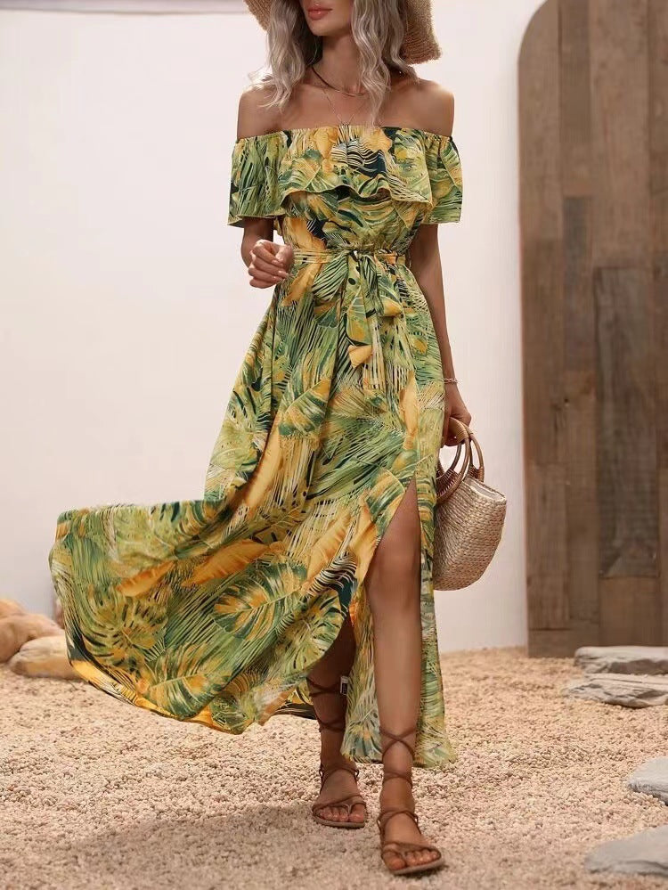 Robe Maxie Off-Shoulder pour femme avec fente latérale Chic und Stil