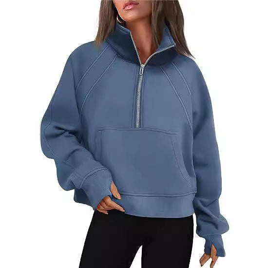 Oversized sweatshirt for women with high collar Chic and Style