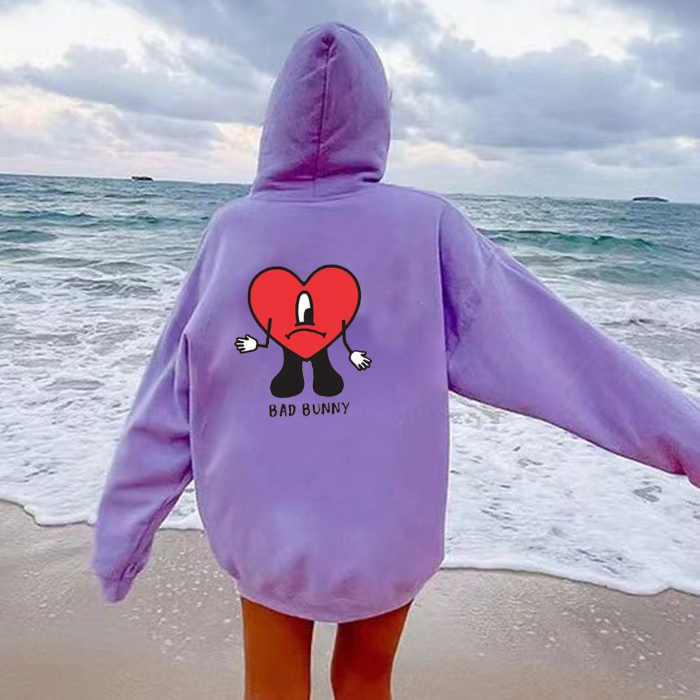 Pull à capuche pour femmes avec motif cœur créatif Chic und Stil