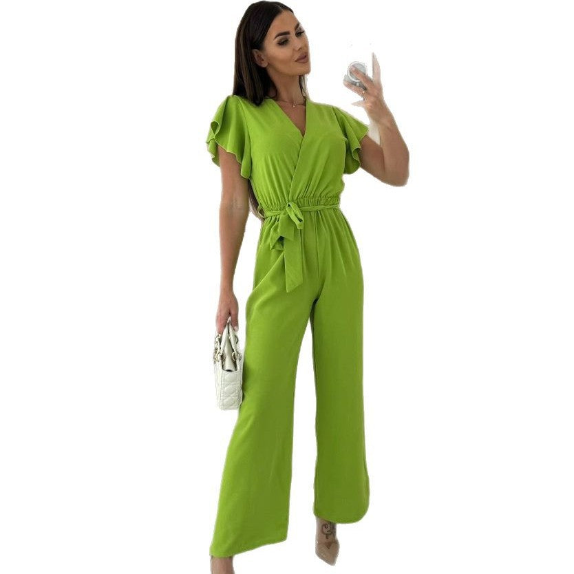 Dames Jumpsuit à jambes larges avec volants Chic und Stil