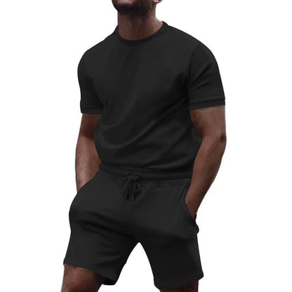 Short sleeve sports set for men with elastic waist Chic und Stil