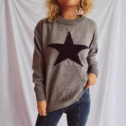 Pull décontracté pour femmes avec un motif d'étoiles accrocheur Chic und Stil
