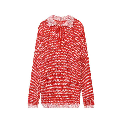 Pull côtelé décontracté pour femmes avec col tendance et détail à volants Chic und Stil