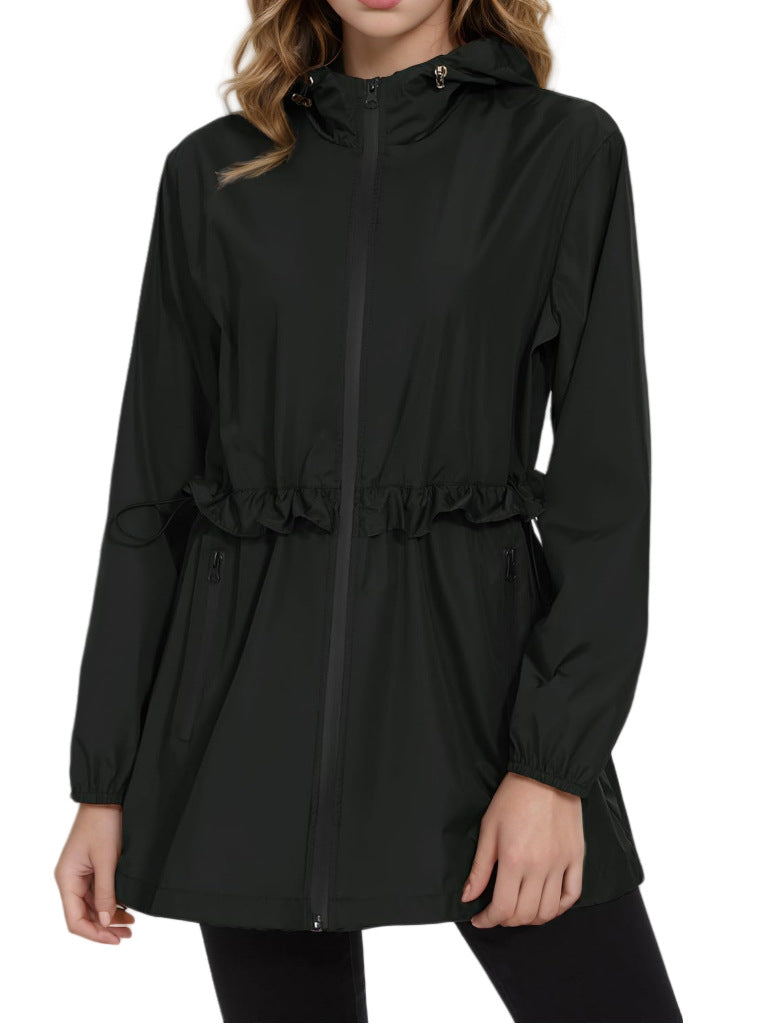 Ladies Light Transition Jacket with Adjustable Drawstring and Side Pockets Chic and Style