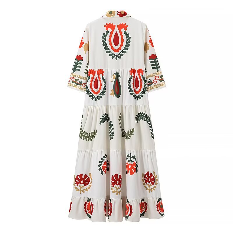 Robe maxi femme avec motif floral et ourlet fluide Chic und Stil