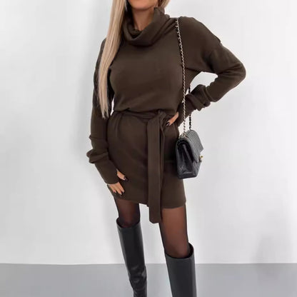 Robe mini à col drapé pour femmes Chic und Stil