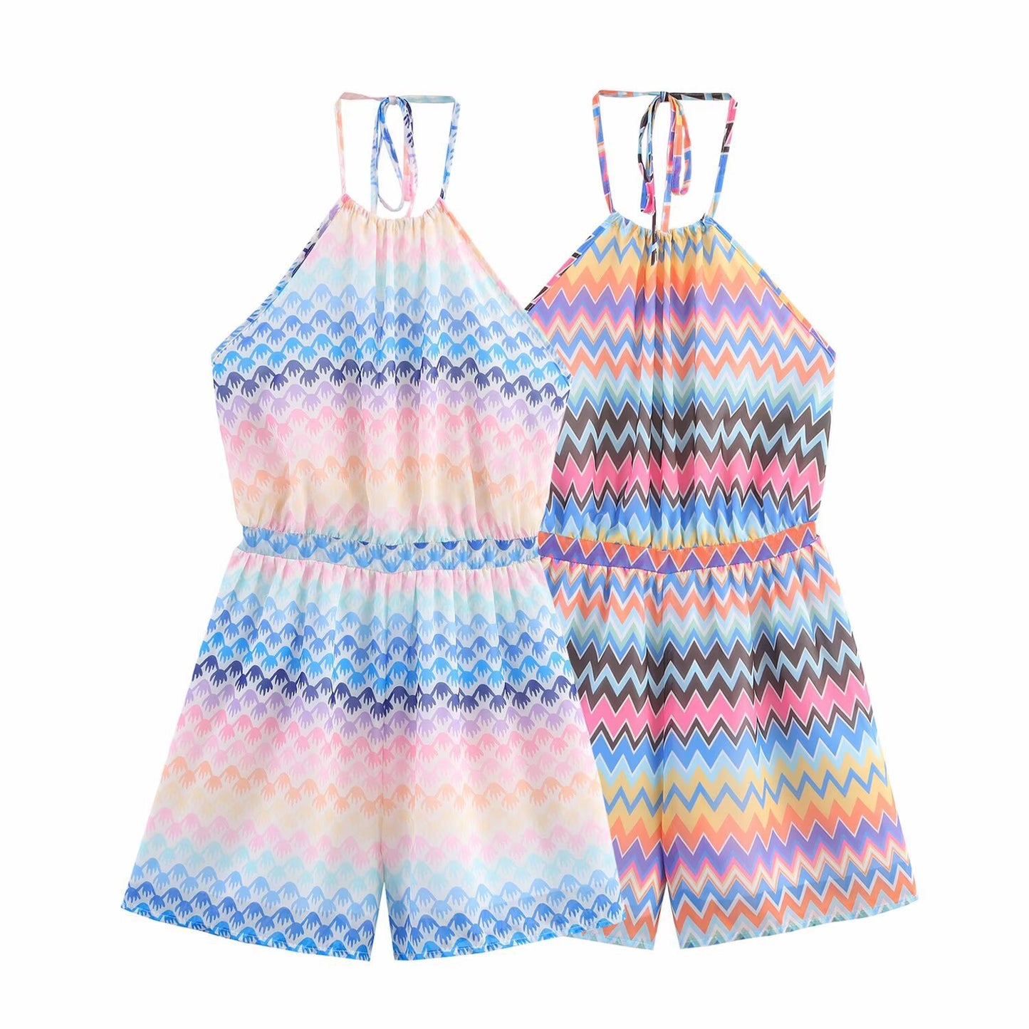 Bodysuit pour femmes avec un motif zigzag raffiné et des bretelles ajustables Chic und Stil