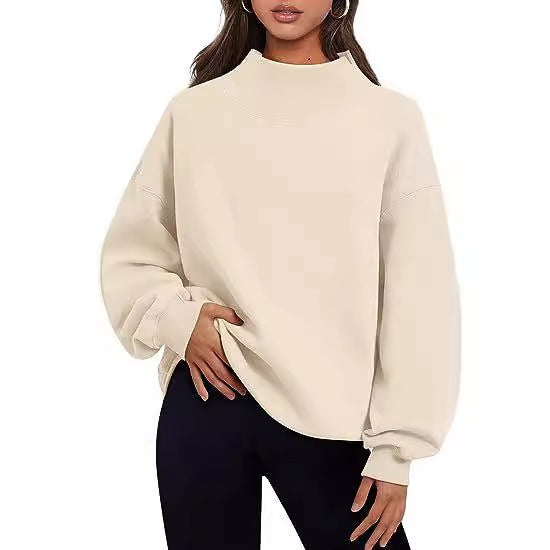 Pull-over décontracté pour dames avec col haut et manches larges Chic und Stil