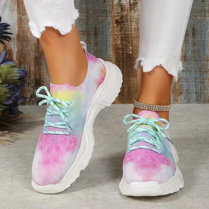 Baskets féminines à la mode avec design floral et semelle rembourrée Chic und Stil
