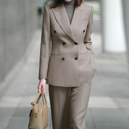 Veste tailleur double boutonnage et pantalon pour femmes Chic und Stil
