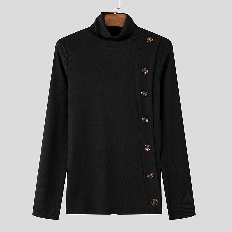 Pull à col roulé à manches longues pour femmes avec détails en boutons Chic und Stil