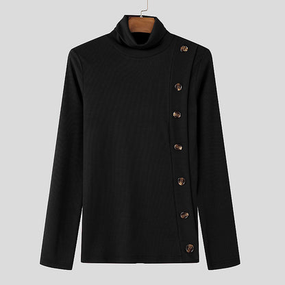 Pull à col roulé à manches longues pour femmes avec détails en boutons Chic und Stil