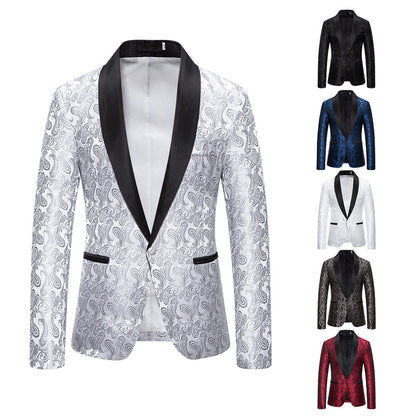 Elegant tuxedo blazer for men with luxurious paisley pattern Chic and Style