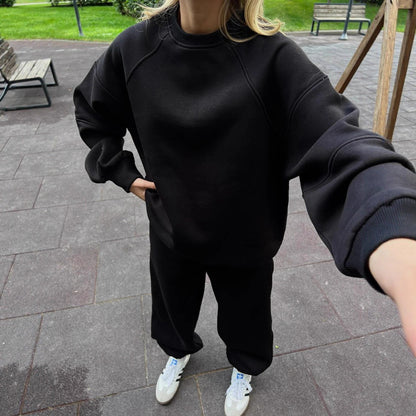 Casual sweatshirt set for women and wide pants Chic und Stil