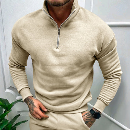 Elegant pullover for men with collar and practical zip Chic and Style