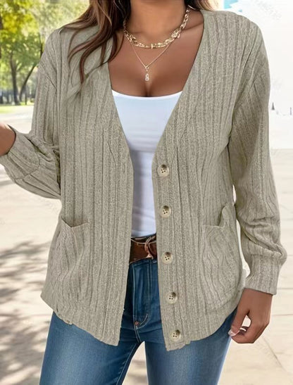 Cardigan à boutons texturé pour femmes Chic und Stil