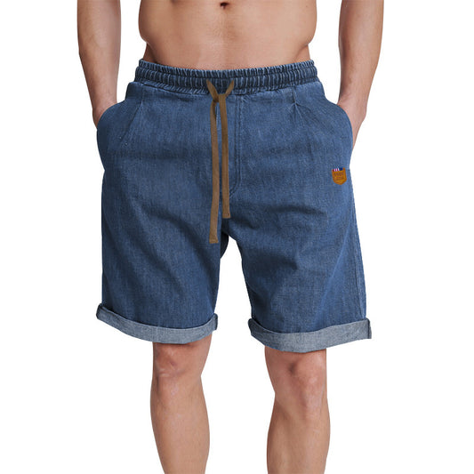 Shorts en denim décontractés pour hommes avec taille élastique et cordon de serrage Chic und Stil