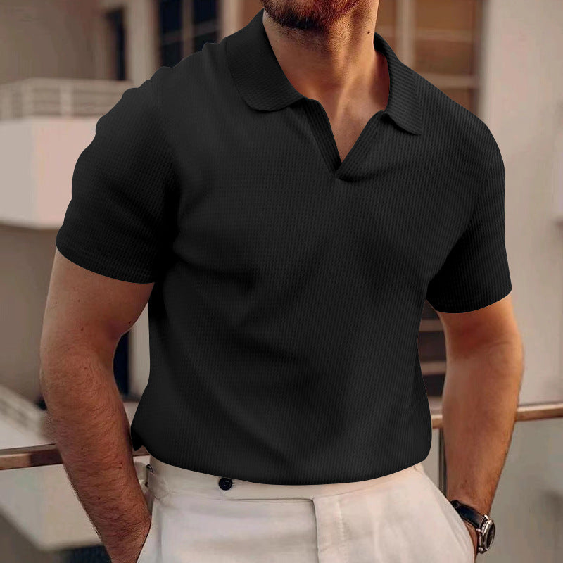 Men's polo with structured fabric and modern V-neck Chic and Style