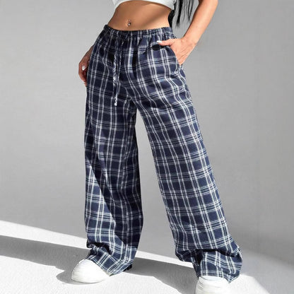 Casual checked lounge pants for ladies Chic und Stil