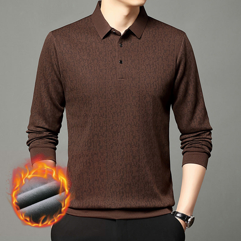 Chemise polo à manches longues pour hommes avec design texturé et tissu régulateur d'humidité Chic und Stil