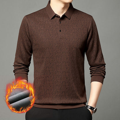 Chemise polo à manches longues pour hommes avec design texturé et tissu régulateur d'humidité Chic und Stil