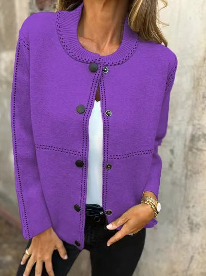 Dames Gilet ample en tricot avec boutons et coutures décoratives Chic und Stil