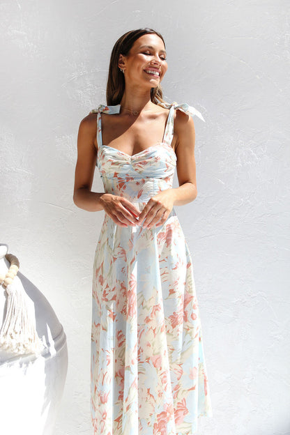 Robe midi à liens floraux Chic und Stil pour femmes