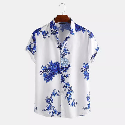 Chemise homme à manches courtes avec imprimé floral élégant et matériau de haute qualité Chic und Stil