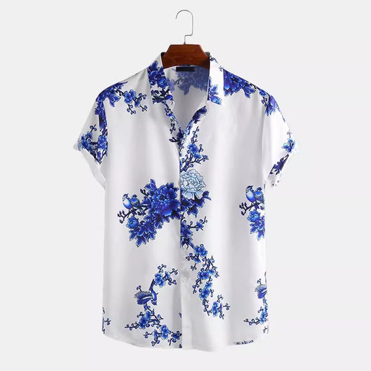 Chemise homme à manches courtes avec imprimé floral élégant et matériau de haute qualité Chic und Stil