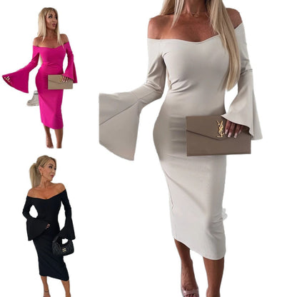Robe enveloppante ajustée pour femmes avec un design décolleté et des manches larges Chic und Stil