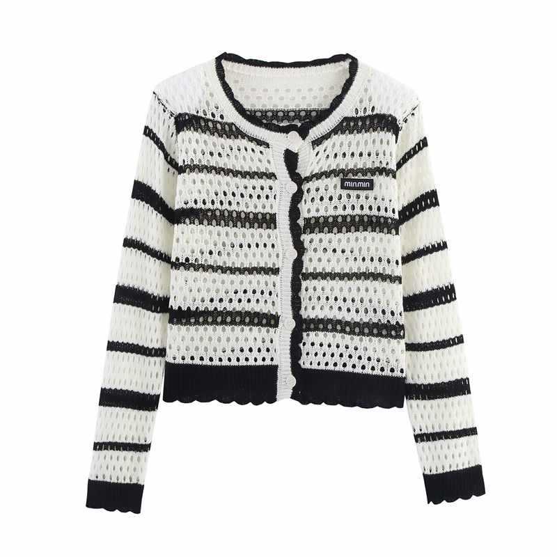 Dames gilet aéré avec motif rayé tendance Chic und Stil