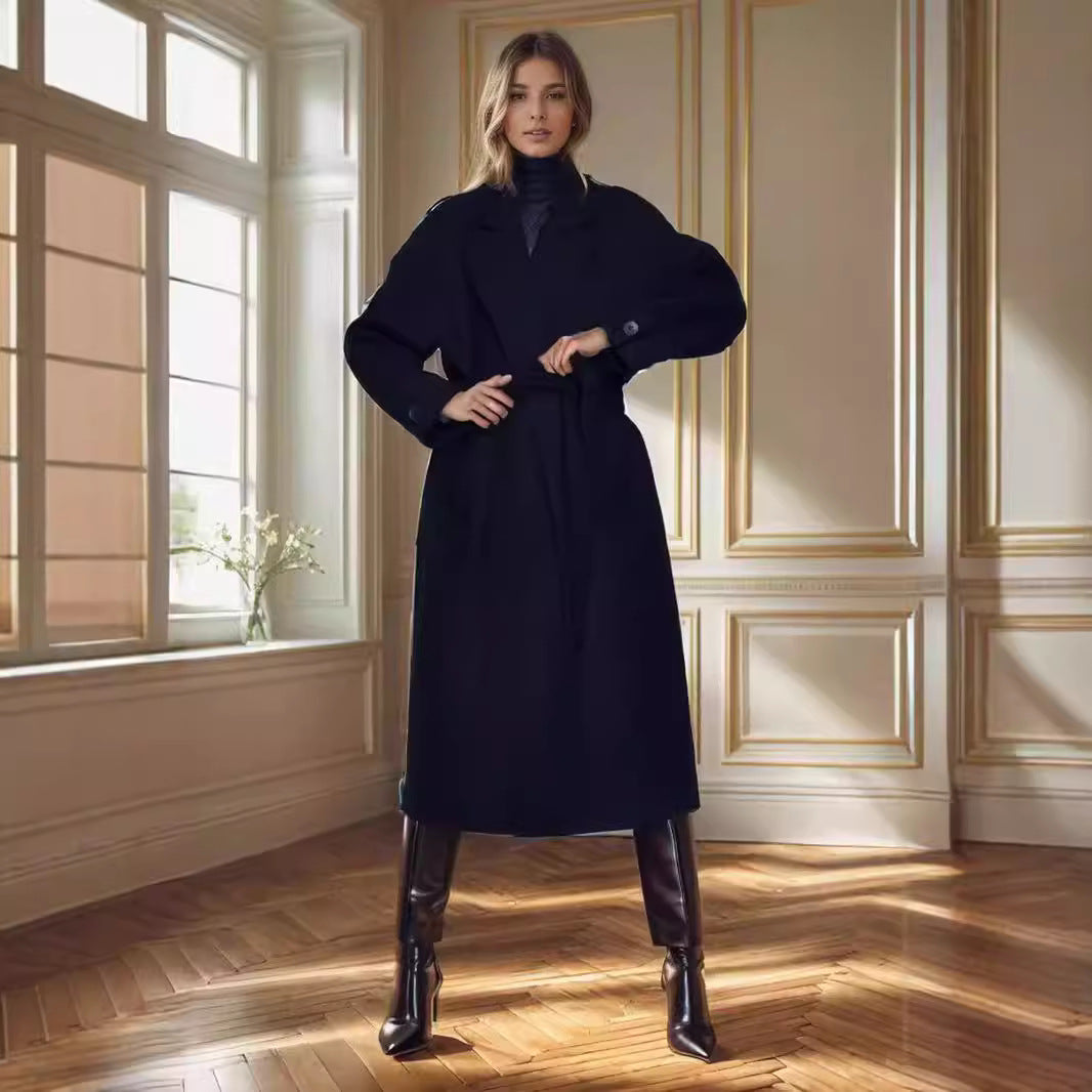 Dames élégant manteau oversized avec ceinture et poches Chic und Stil