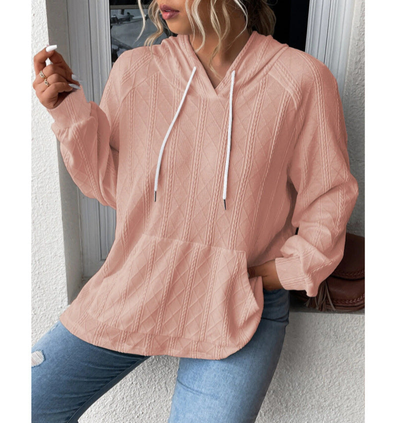 Pull à capuche texturé confortable pour femmes Chic und Stil
