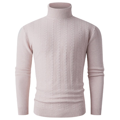 Pullover à col roulé pour hommes avec motif texturé et col montant Chic und Stil