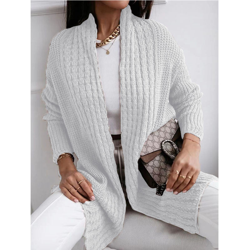 Cardigan pour femmes en maille épaisse avec coupe ouverte et design structuré à la mode Chic und Stil