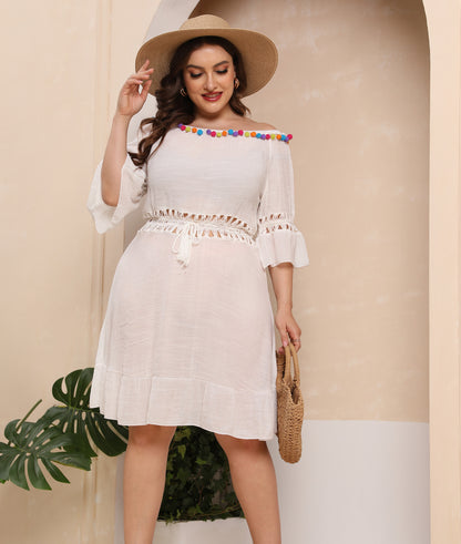 Robe de plage découpée à épaules dénudées pour femme Chic und Stil