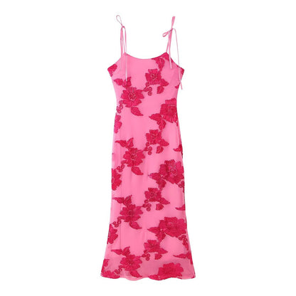 Robe maxi femme avec motif floral en dentelle et bretelles réglables Chic und Stil