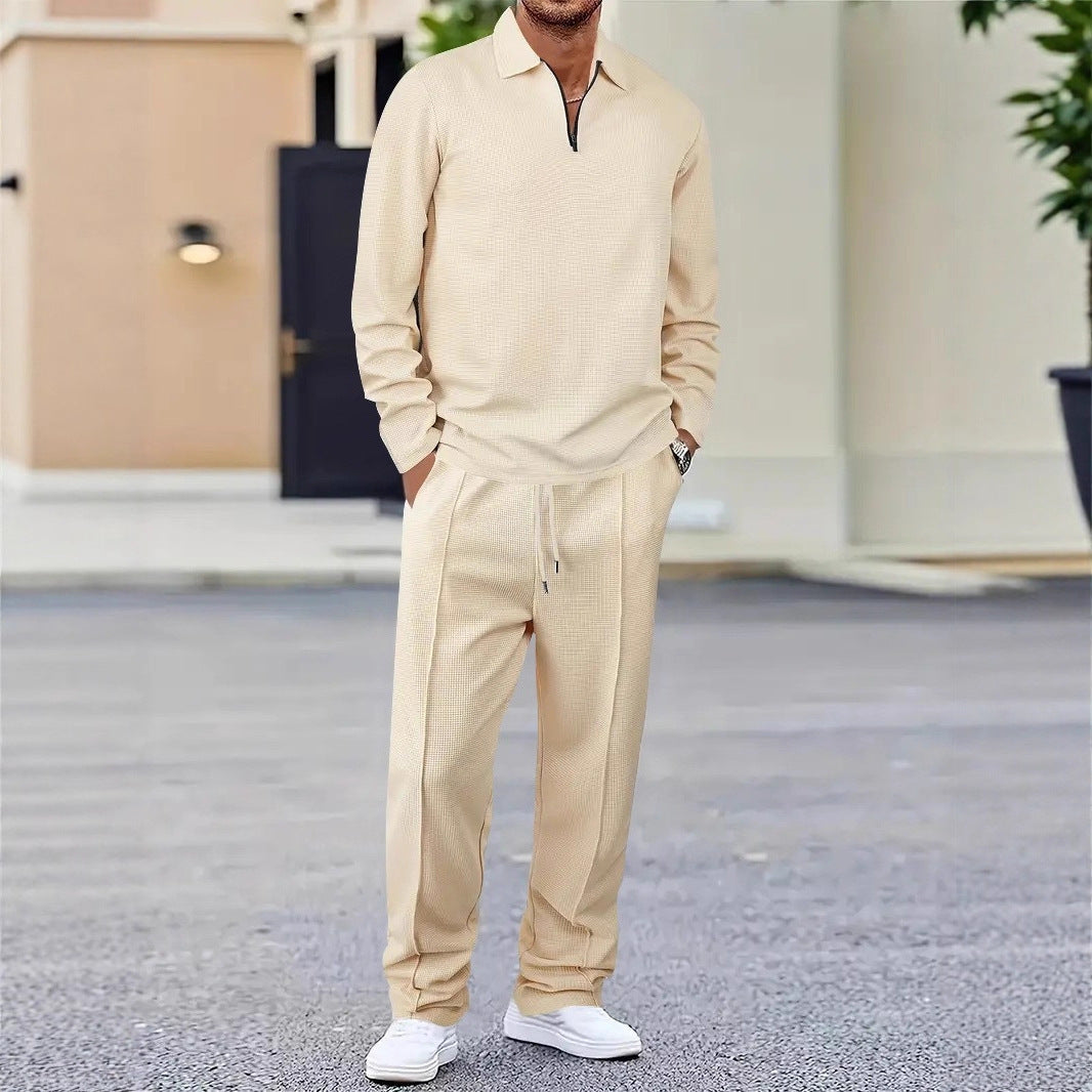 Men's sports hooded top set and stretch pants in breathable structured material Chic and Style