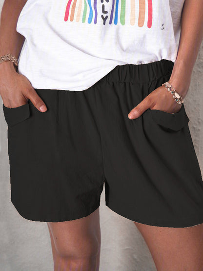 Shorts Femme Freizeit Taille Haute avec Poches Chic und Stil