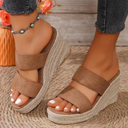 Dames Casual Talon compensé Sandales à lanières Chic und Stil