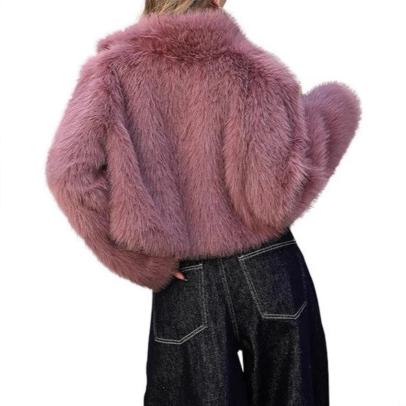 Dames élégante veste en fausse fourrure avec coupe volumineuse Chic und Stil