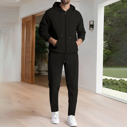 Men's leisure hoodie set and jogger pants with modern chic and style design