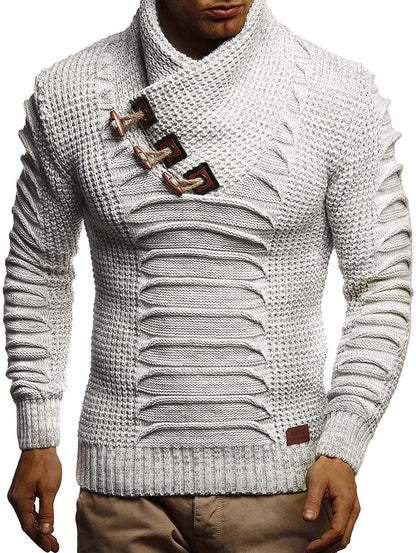 Pull en grosse maille pour homme avec col châle innovant et design rustique Chic und Stil