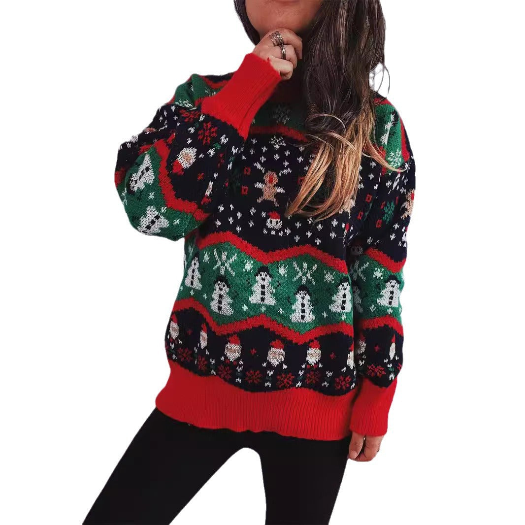 Pull en laine pour femmes de Noël avec un design festif et des motifs ludiques Chic und Stil