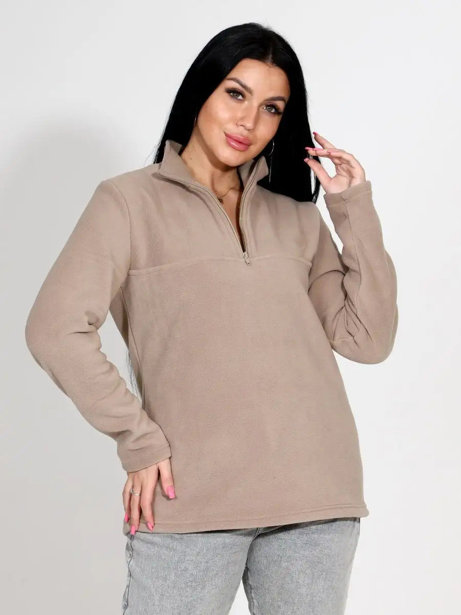 Dames pull en polaire avec col montant Chic und Stil