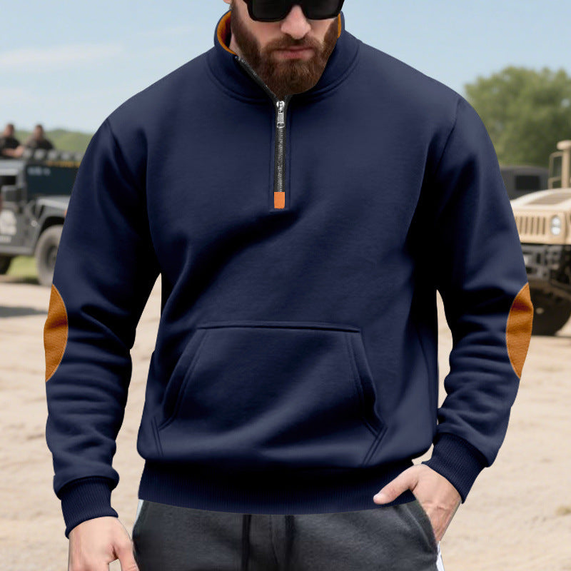sporty pull for men with half-zip and practical kangaroo pocket Chic und Stil