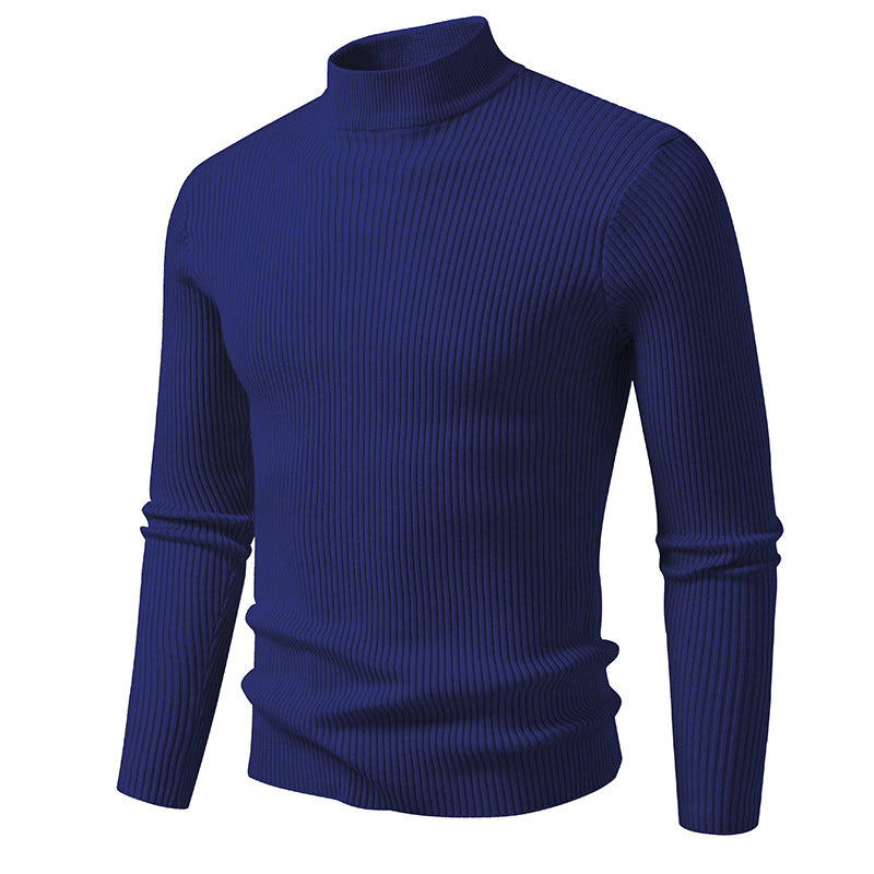 Pull à col roulé pour hommes en fine maille côtelée avec coupe ajustée Chic und Stil